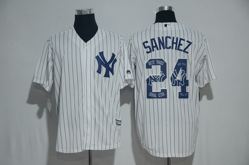 2017 MLB New York Yankees #24 Sanchez White Fashion Edition Jerseys->new york yankees->MLB Jersey
